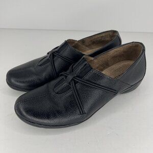 Naturalizer Natania 2 Solid Black Leather Womens Size 6.5 Slip On Loafers